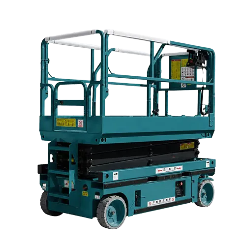 Elevador aéreo 7 Plataforma elevadora de tijera autopropulsada, verde